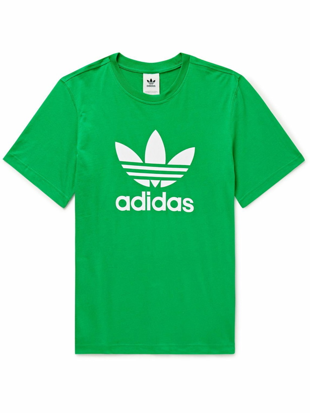 Photo: adidas Originals - Logo-Print Cotton-Jersey T-Shirt - Green