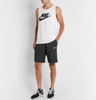 Nike - Heritage Mélange Fleece-Back Cotton-Blend Jersey Shorts - Gray