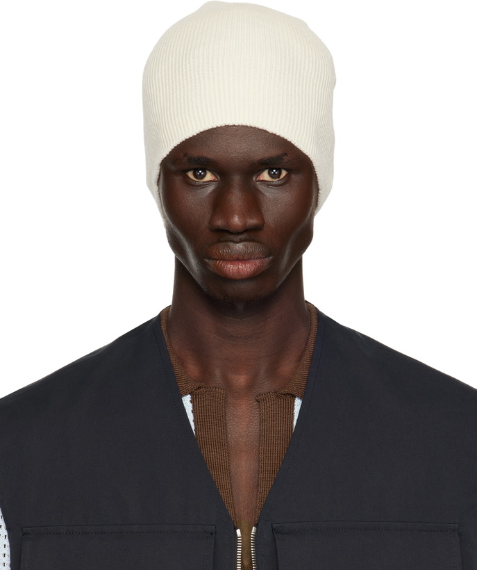 Photo: Jil Sander Off-White Rib-Knit Beanie