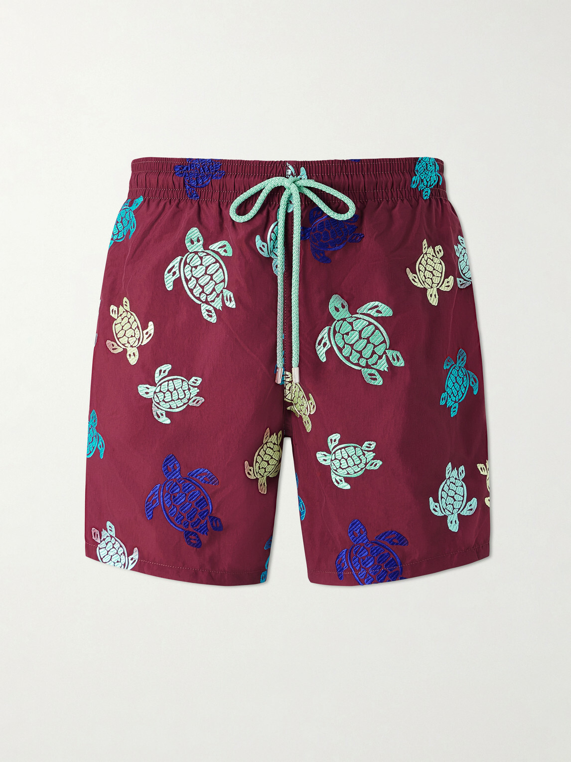 Vilebrequin - Mistral Embroidered Straight-Leg Swim Shorts - Red