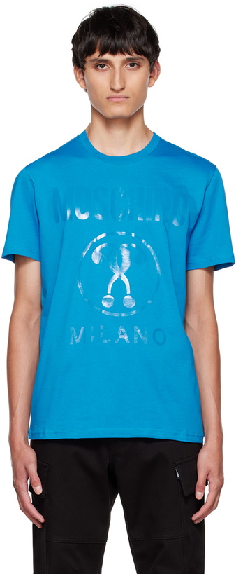 Photo: Moschino Blue Double Question Mark T-Shirt