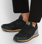 Valentino - Valentino Garavani Rockrunner Mesh, Leather and Suede Sneakers - Men - Black