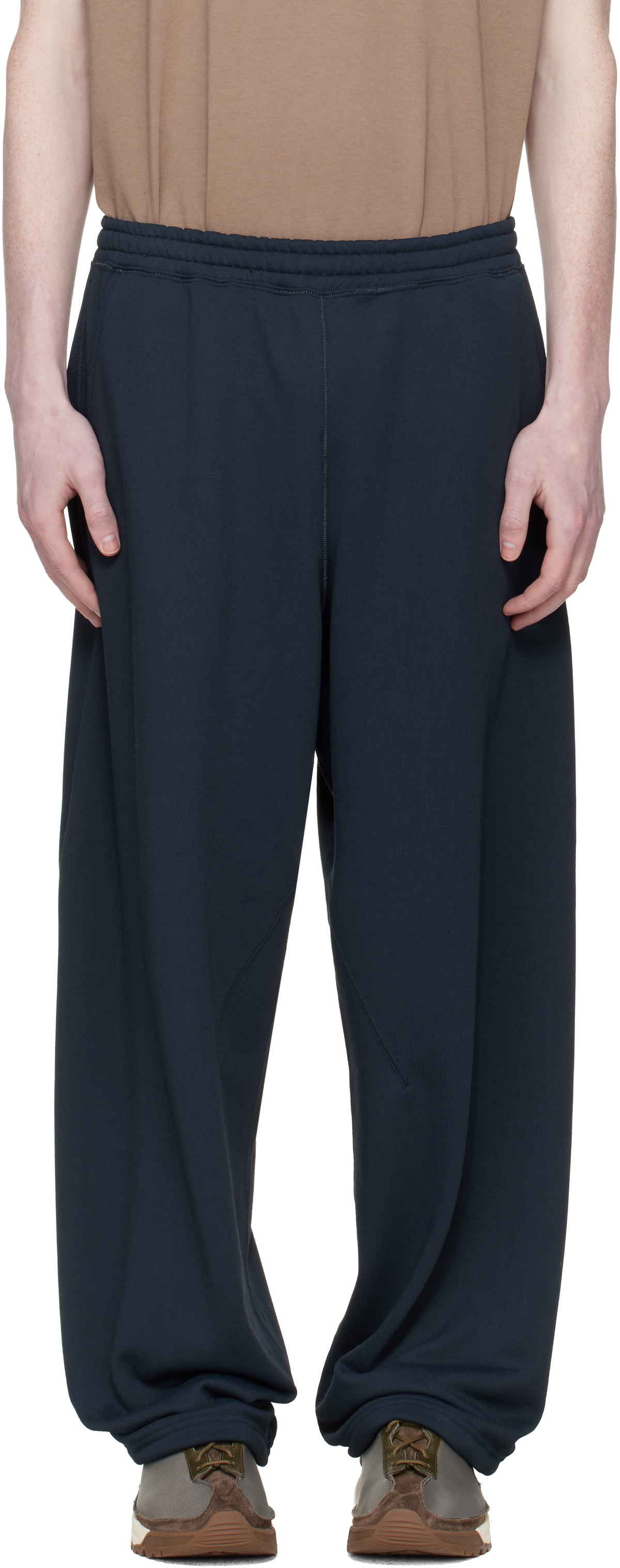 nanamica Navy Polyester Pile Sweatpants