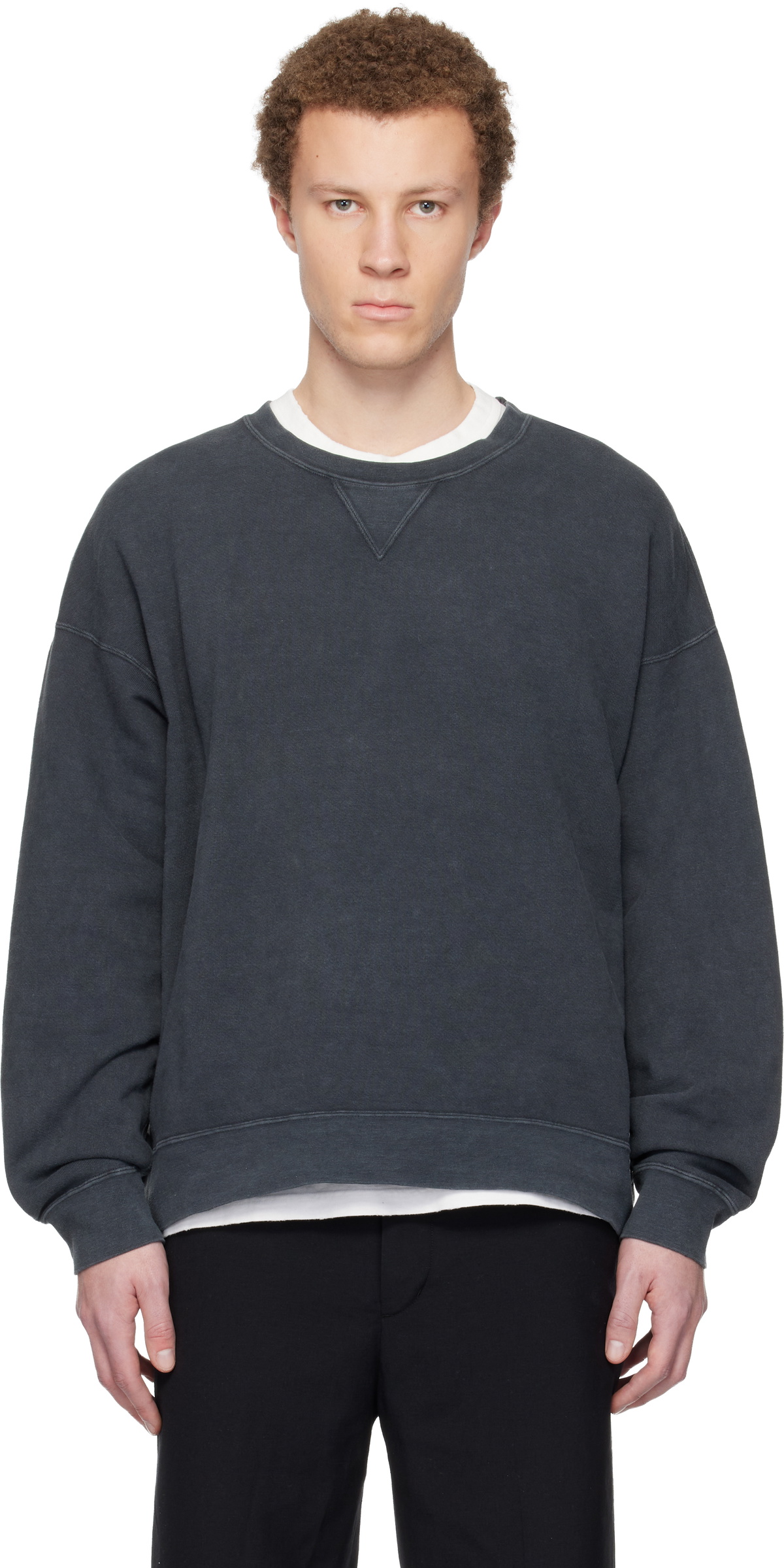visvim: Black Jumbo SB L/S DMGD Sweatshirt | SSENSE