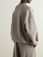 FEAR OF GOD ESSENTIALS - Oversized Logo-Appliquéd Cotton-Blend Jersey Sweatshirt - Gray