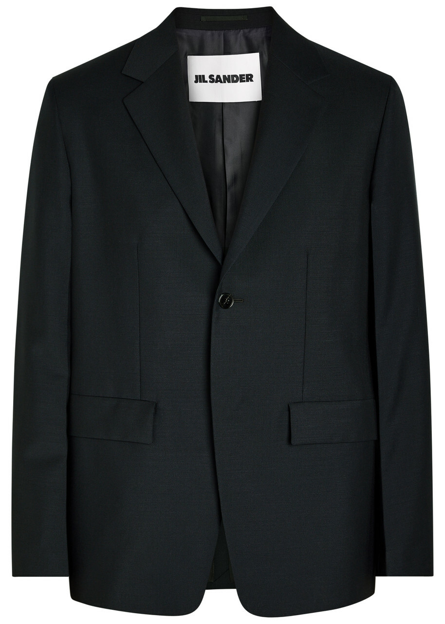 Jil Sander Wool Blazer Dark Blue