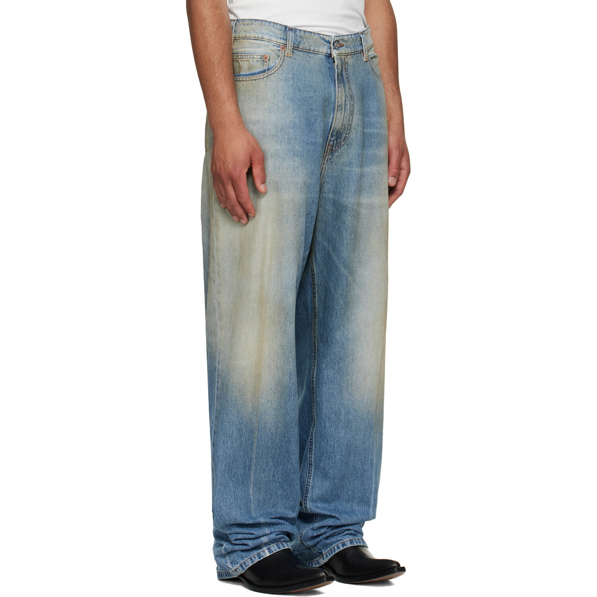 MM6 Maison Margiela Blue Straight-Leg Jeans