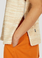 Zip Fastening Sleeveless Sweater in Beige