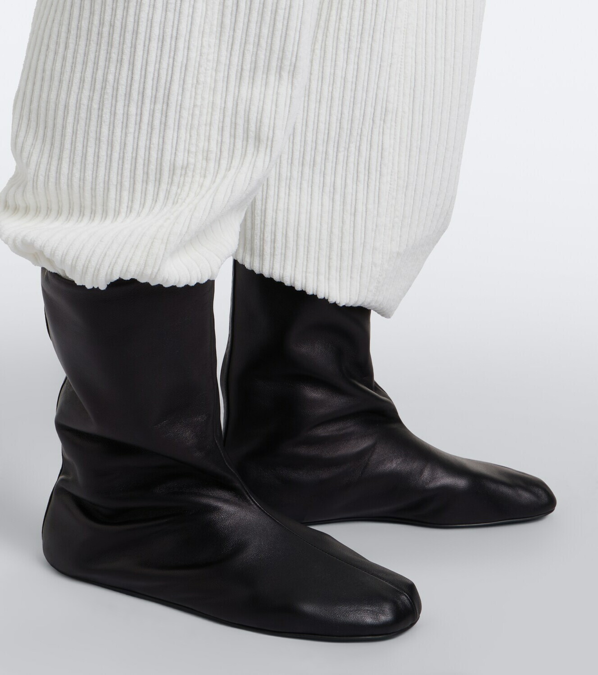 The Row Esther leather mid-calf boots
