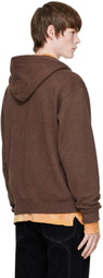 Palm Angels Brown Brushed Palm Tree Regular Hoodie