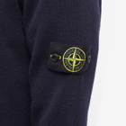 Stone Island Men's Reverse Seam Lambswool Crew Knit in Navy Blue