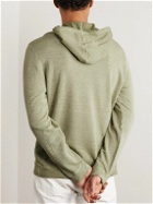 120% - Stretch-Linen and Cotton-Blend Hoodie - Green
