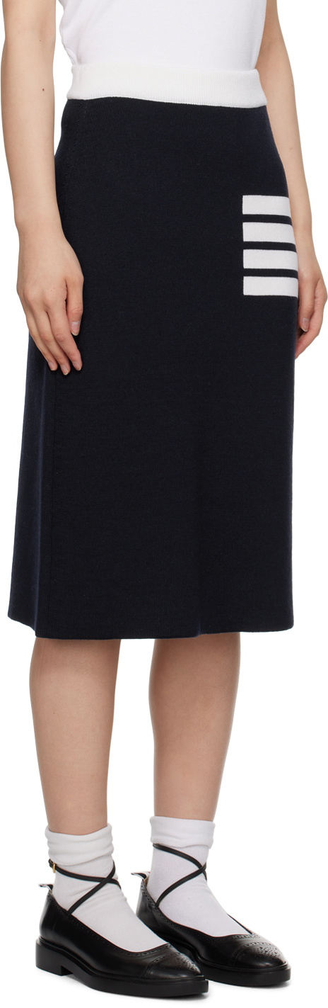 Thom Browne Navy 4-Bar Miniskirt