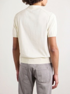 Canali - Cotton and Silk-Blend Polo Shirt - Neutrals
