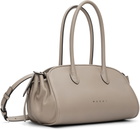 Marni Taupe Leather Tulipea Small Top-Handle Bag