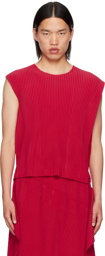 HOMME PLISSÉ ISSEY MIYAKE Red Rectangle Tank Top