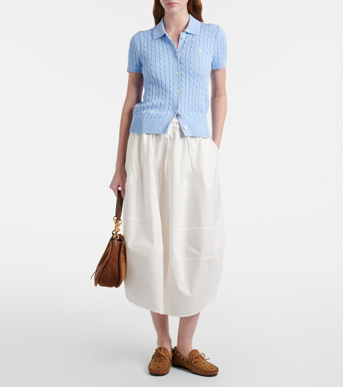 Polo Ralph Lauren Cotton poplin midi skirt