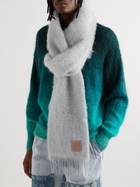 Loewe - Logo-Appliquéd Fringed Mohair and Wool-Blend Scarf