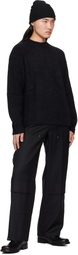 DEVOA Black Alpaca Mohair Knit Sweater