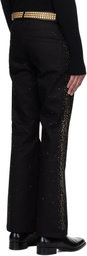 Ernest W. Baker Black Studded Five Pocket Flare Jeans