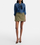 Self-Portrait Belted cotton twill skort