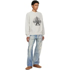 Kenzo Gray Kenzo Paris 'KENZO Eiffel Tower Design' Cotton Sweatshirt