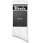 Rhude - Logo-Intarsia Cotton-Blend Socks - Black