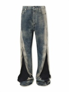 DRKSHDW by Rick Owens - Bolan Banana Straight-Leg Flared Zip-Embellished Jeans - Blue