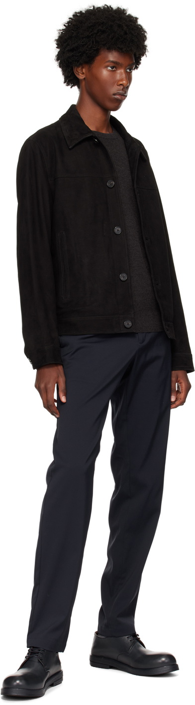 Theory Black Amos Leather Jacket