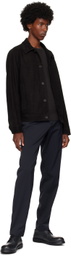 Theory Black Amos Leather Jacket