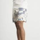 Moncler Men's Hawaiian Print Swim Shorts in White Blue