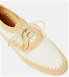 Clergerie Idana leather-trimmed straw brogues