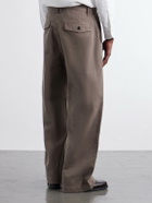 AGOLDE - Warwick Wide-Leg Recycled-Cotton Twill Trousers - Brown