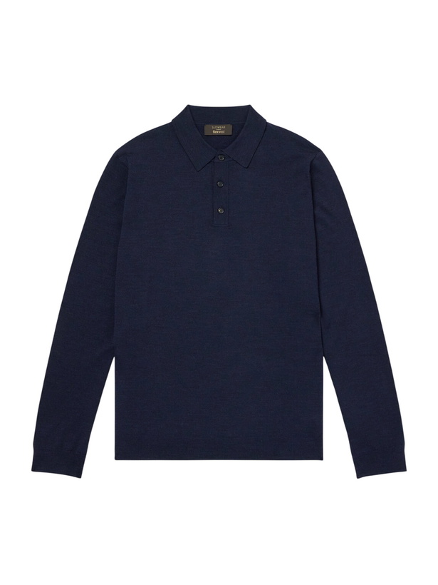 Photo: Slowear - Slim-Fit Flexwool Polo Shirt - Blue