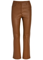 Joseph Duke Straight-leg Leather Trousers Rust