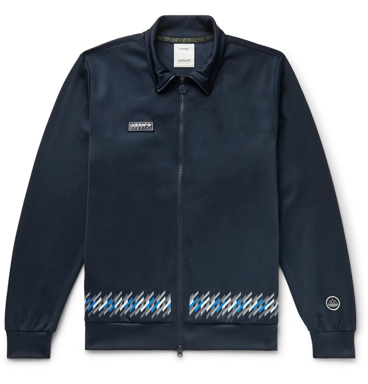 Photo: adidas Consortium - New Order SPEZIAL Logo-Appliquéd Printed Tech-Jersey Track Jacket - Blue