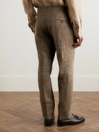 Rubinacci - Genny Slim-Fit Linen Suit Trousers - Brown