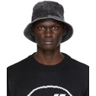 We11done Black Denim Logo Bucket Hat