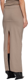Rick Owens DRKSHDW Beige Temple Pull On Sliced Pillar Maxi Skirt