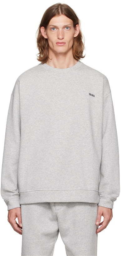 Photo: ZEGNA Gray Essential Sweatshirt