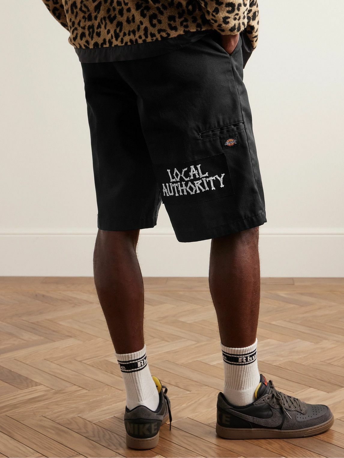 Local Authority LA - Dickies® LA Bones FUFC Straight-Leg Logo-Appliquéd Twill Shorts - Black