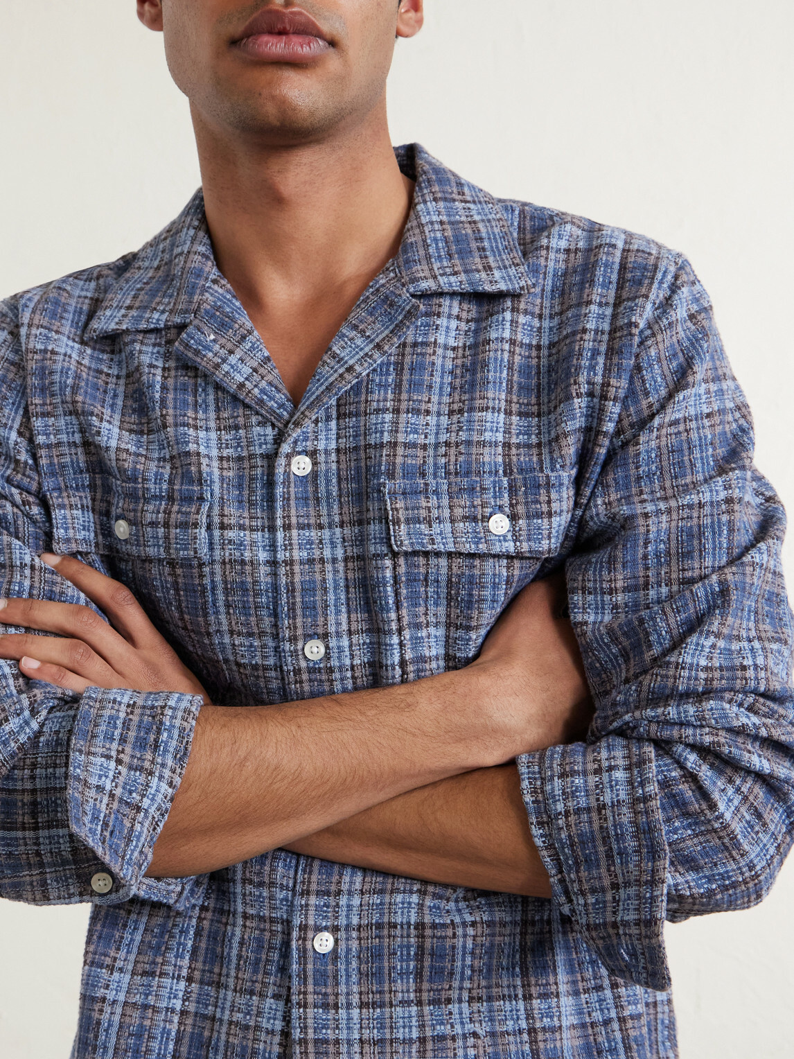 3sixteen - Checked Cotton-Flannel Shirt - Blue