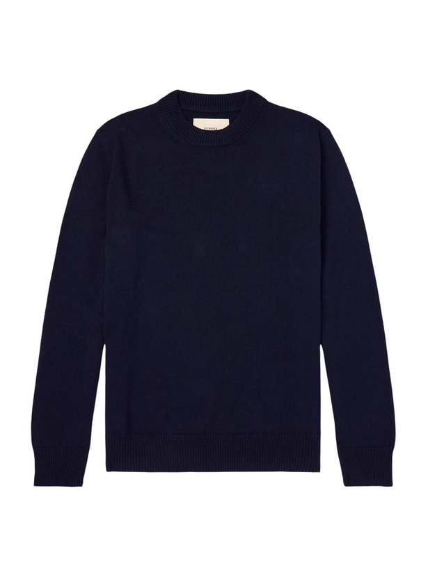 Photo: Purdey - Wool and Cotton-Blend Sweater - Blue