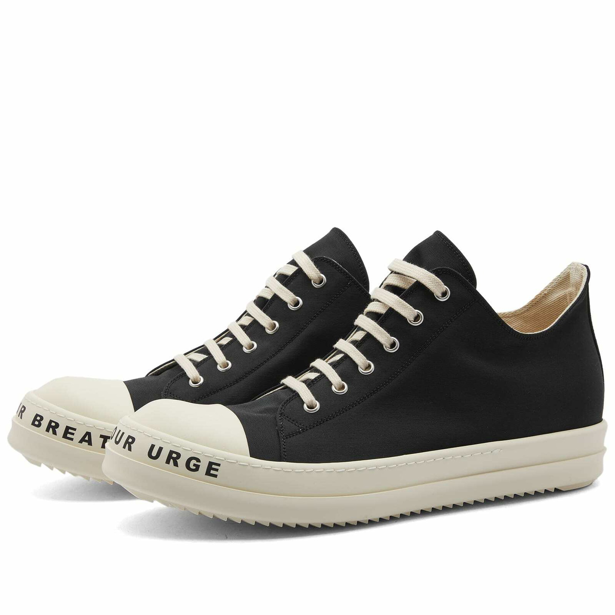 Rick Owens DRKSHDW Men's Printed Sole Low Sneaks Sneakers in Black Milk ...