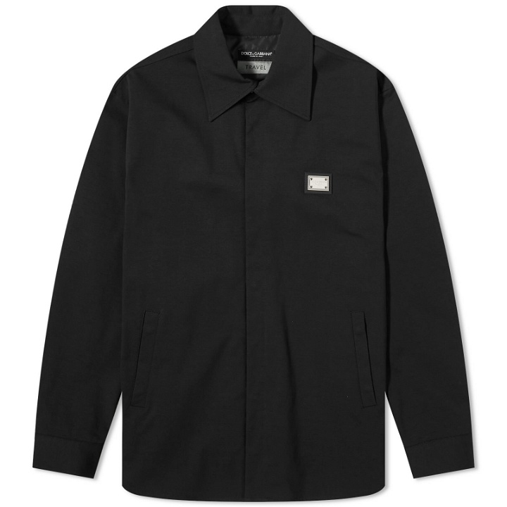 Photo: Dolce & Gabbana Men's Plate Shirt Jacket in Black