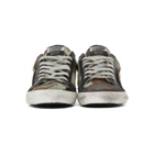 Golden Goose Green and Black Camo Canvas Superstar Sneakers