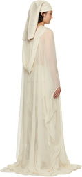 Rick Owens Off-White Hollywood Hooded Kaftan Pullover Coat
