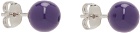 Dries Van Noten Silver & Purple Enameled Earrings