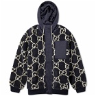 Gucci Men's Jumbo GG High Pile Fleece Jacket in Navy