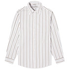 mfpen Men's Generous Shirt in Vintage Brown Stripe